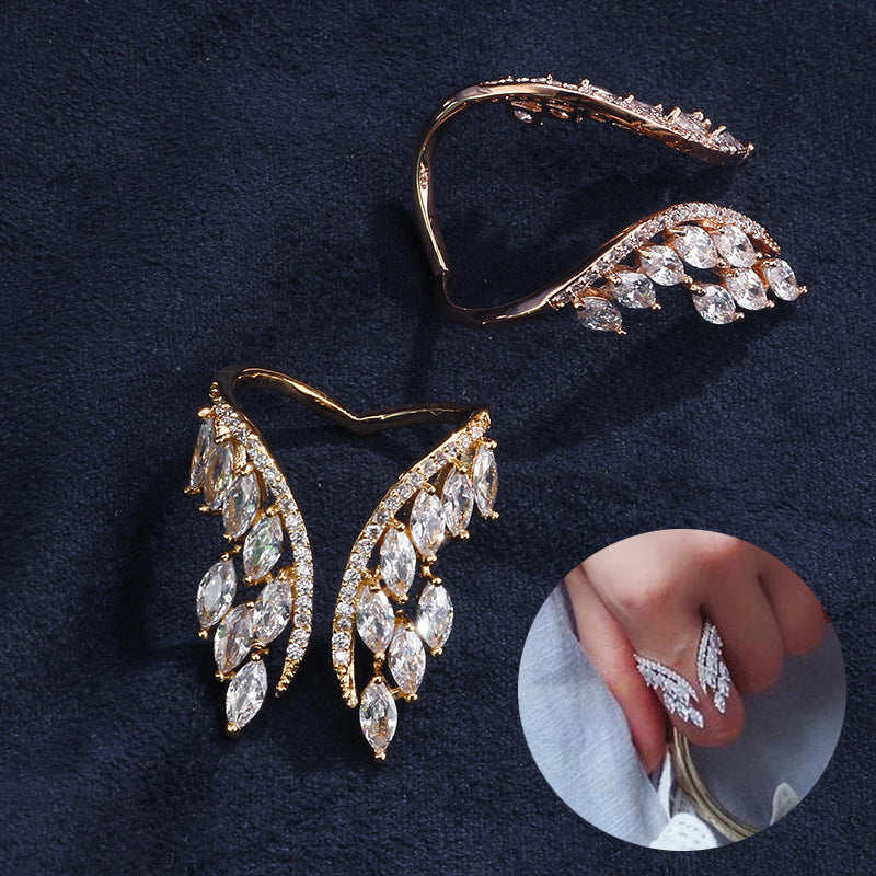 Wings on Your Finger — Angel Wing Rhinestone Ring