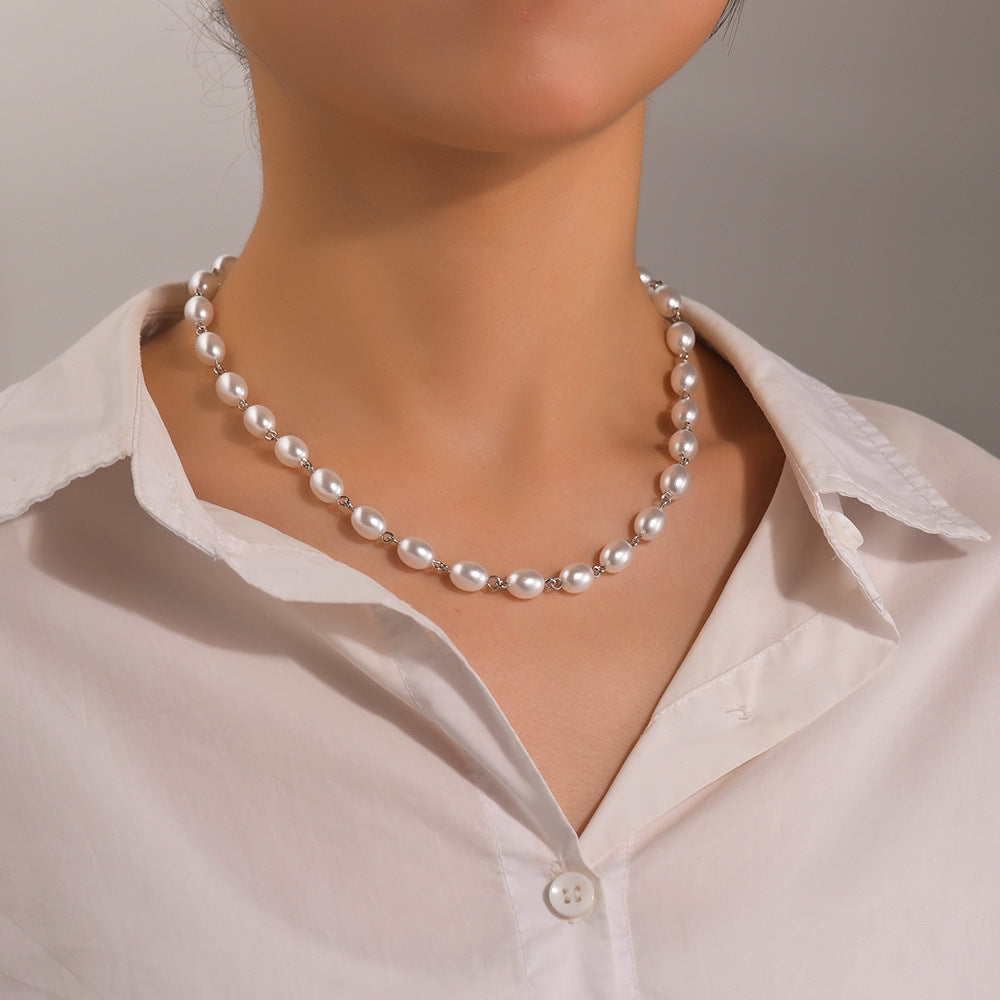Elegant Pearl Clavicle Necklace