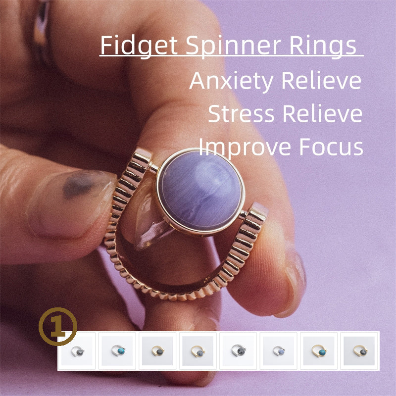 Spin Away the Stress — Natural Stone Fidget Ring"l