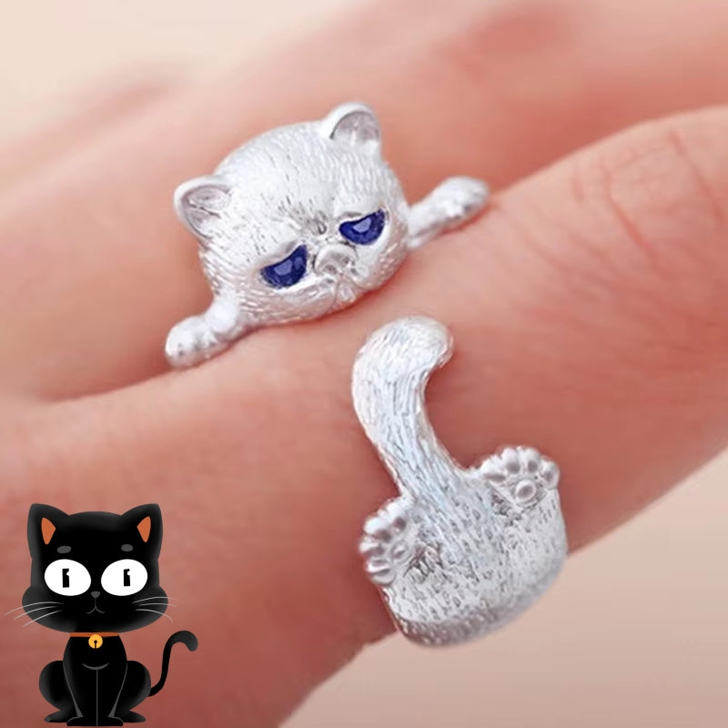 Little Blue Eyes — Cute Cat Ring