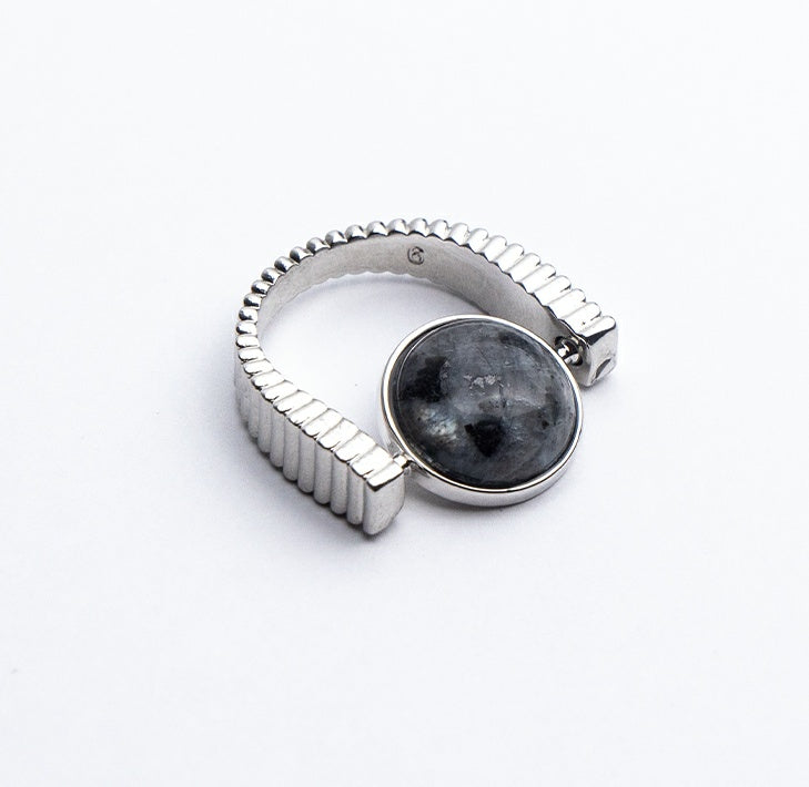 Spin Away the Stress — Natural Stone Fidget Ring"l