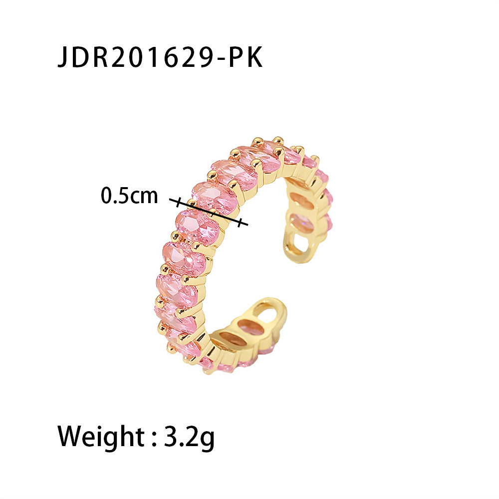Ring with shiny crystals for good luck