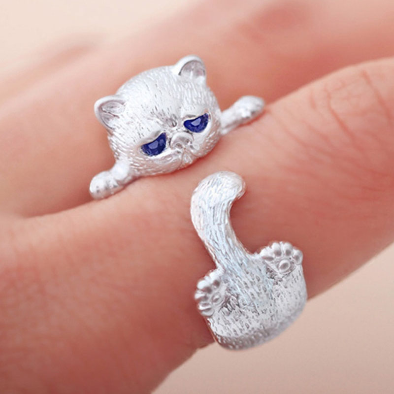 Little Blue Eyes — Cute Cat Ring