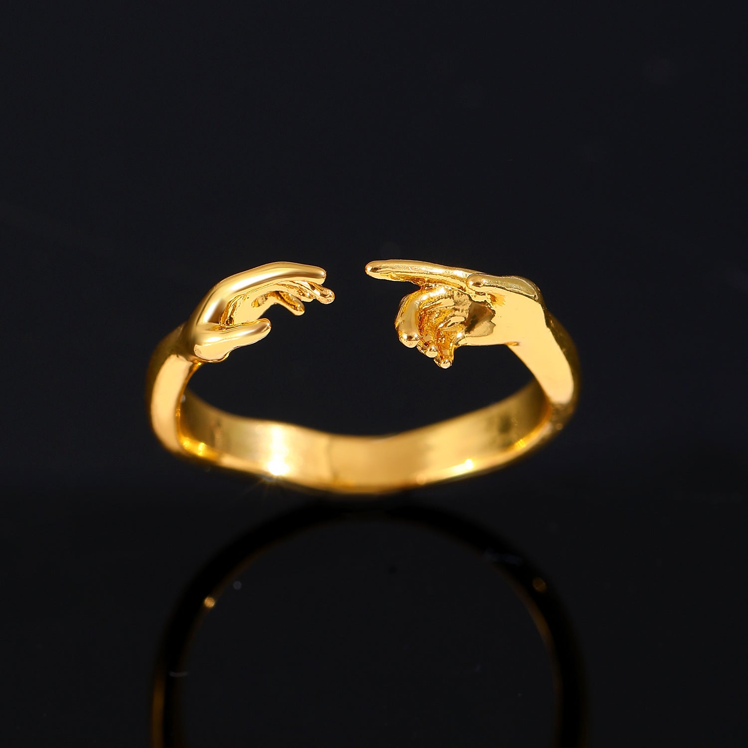 Hold On Tight — Two Hands Couple Ring Set