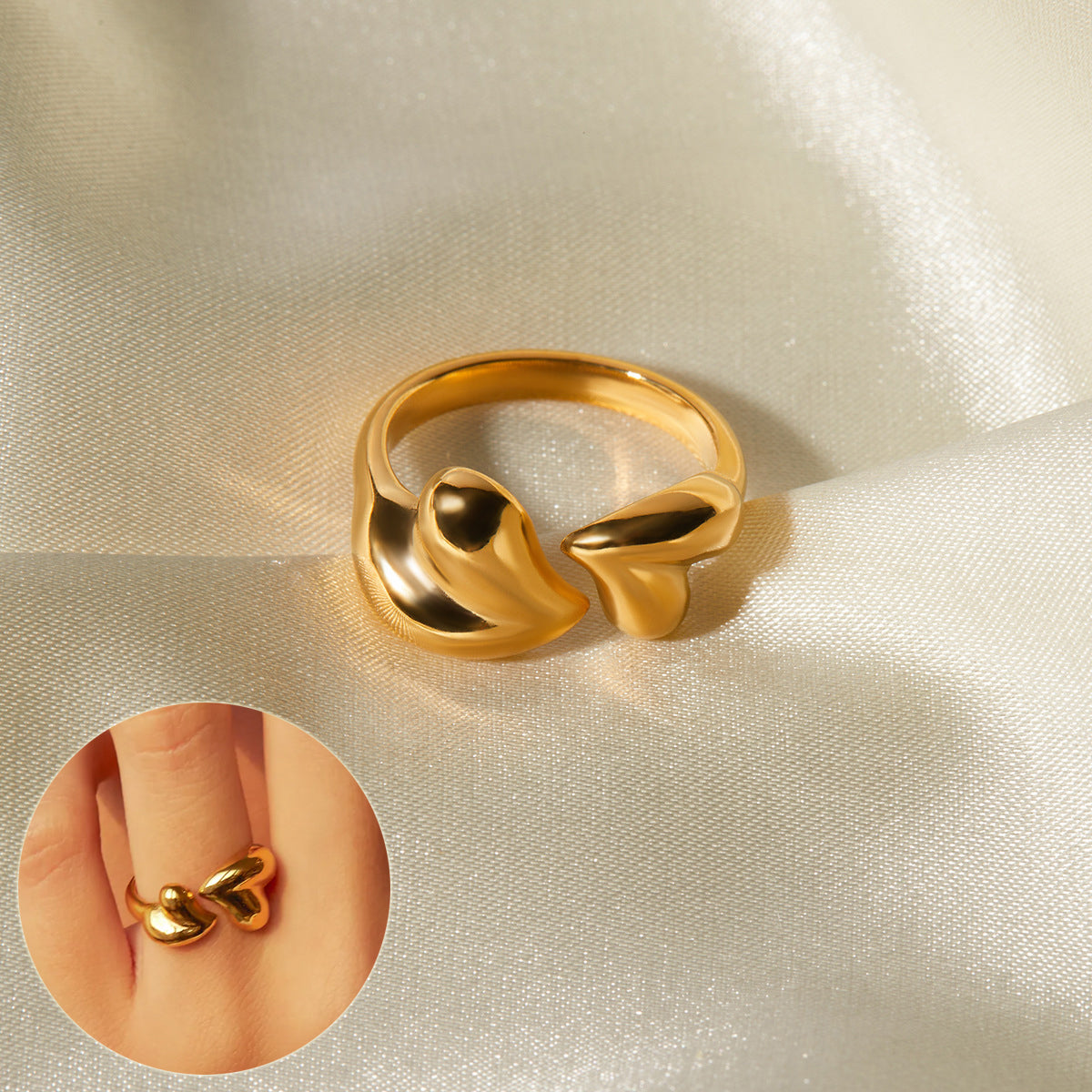 Half a Heart — Asymmetric Steel Heart Ring