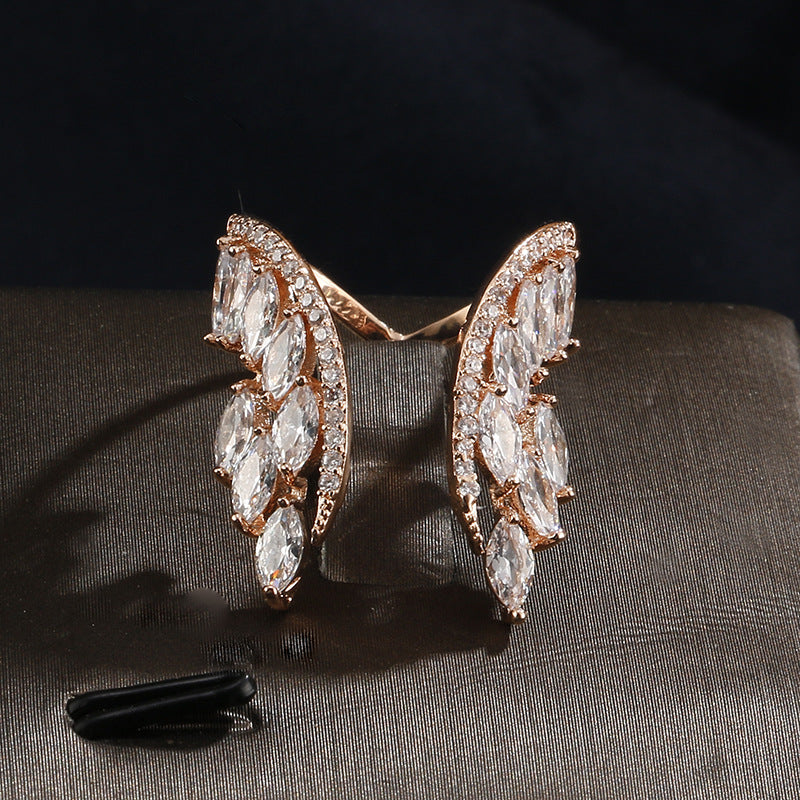 Wings on Your Finger — Angel Wing Rhinestone Ring