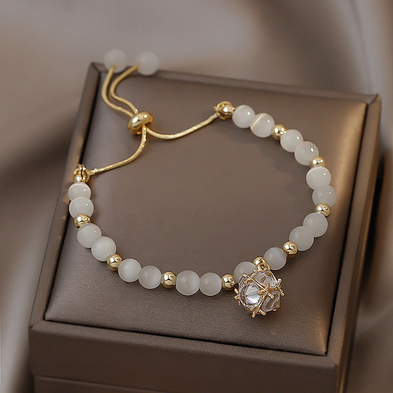 Pearl Inlaid Geometric Cuff Bracelet