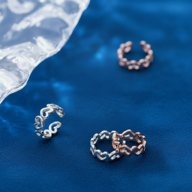Round earrings with a hollow heart for women and girls