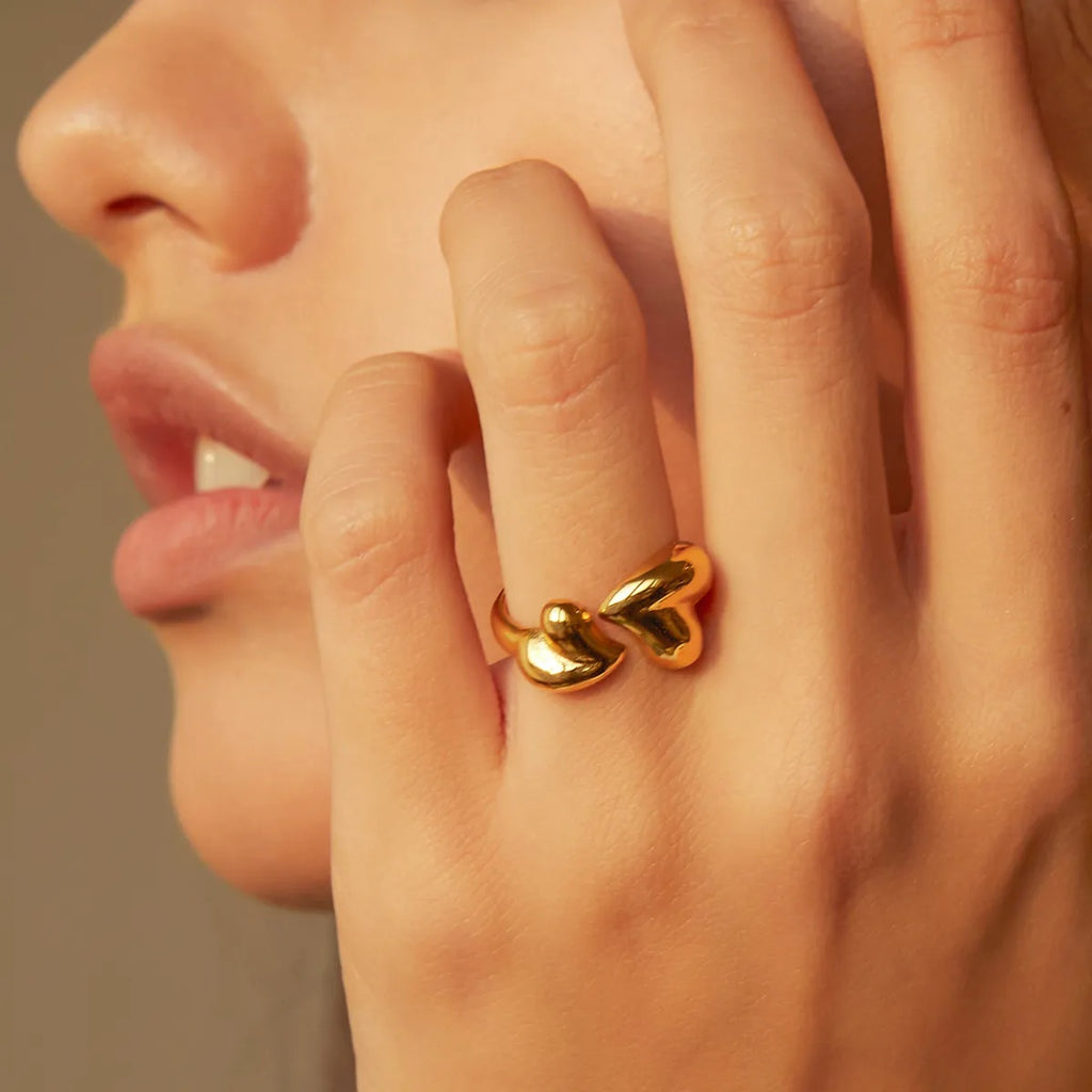 Half a Heart — Asymmetric Steel Heart Ring