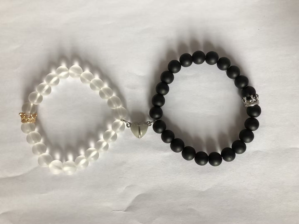 Glow-in-the-Dark Crown Couple Bracelet Set