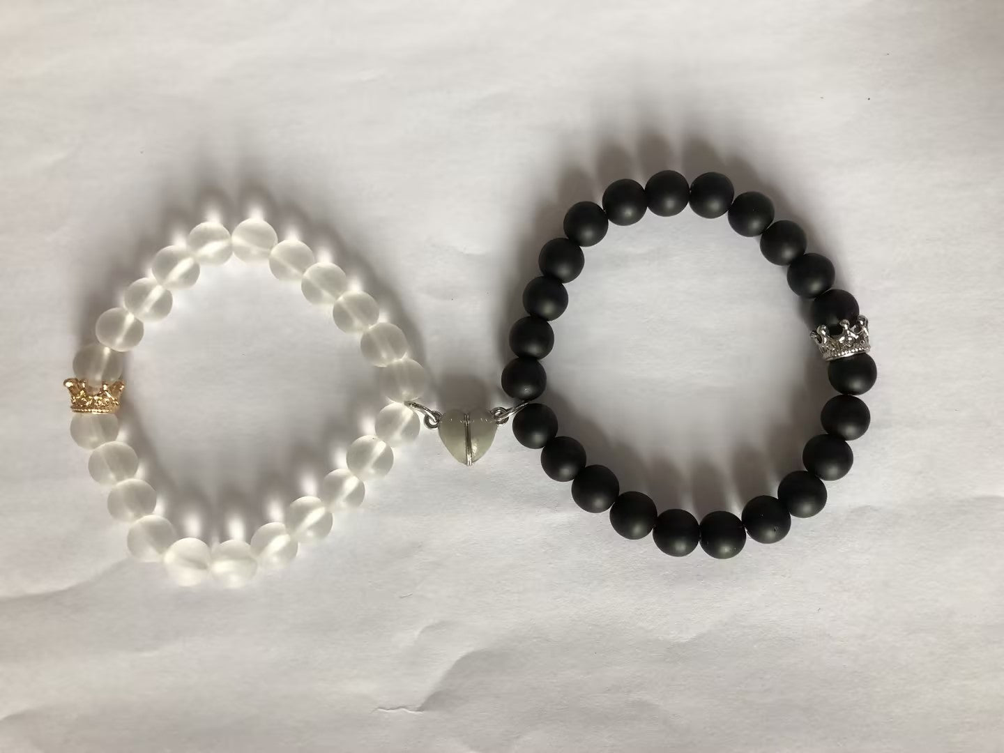 Glow-in-the-Dark Crown Couple Bracelet Set
