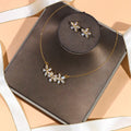 Crystal Flower Zircon Jewelry Set – Necklace & Earrings