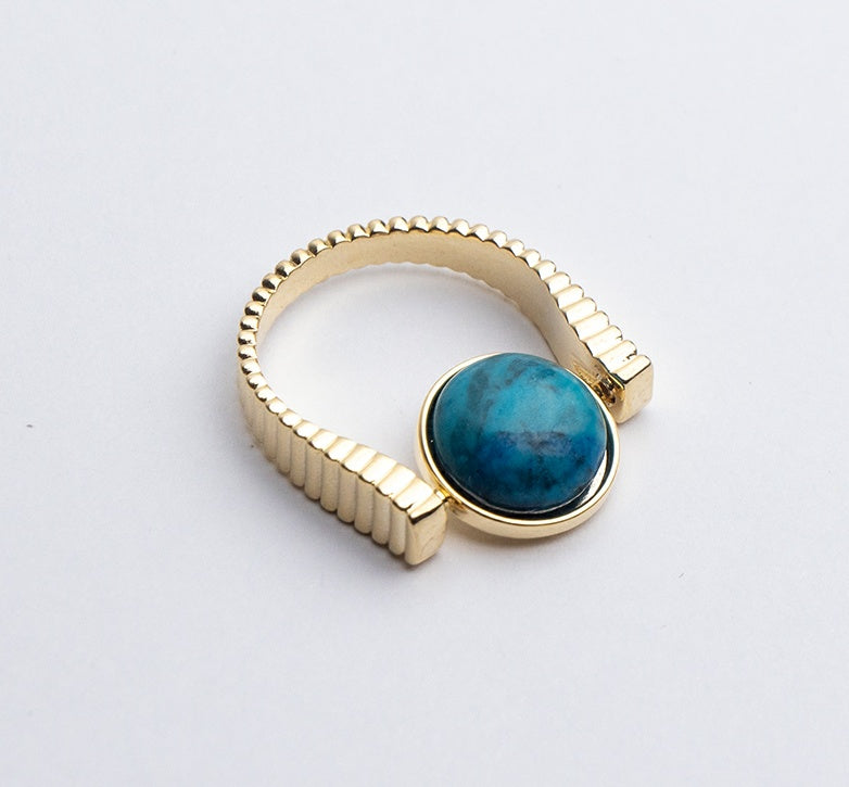Spin Away the Stress — Natural Stone Fidget Ring"l
