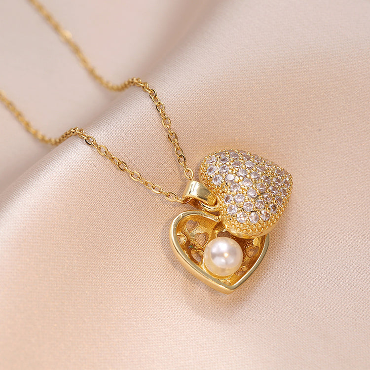 Sparkling Heart Zircon Necklace