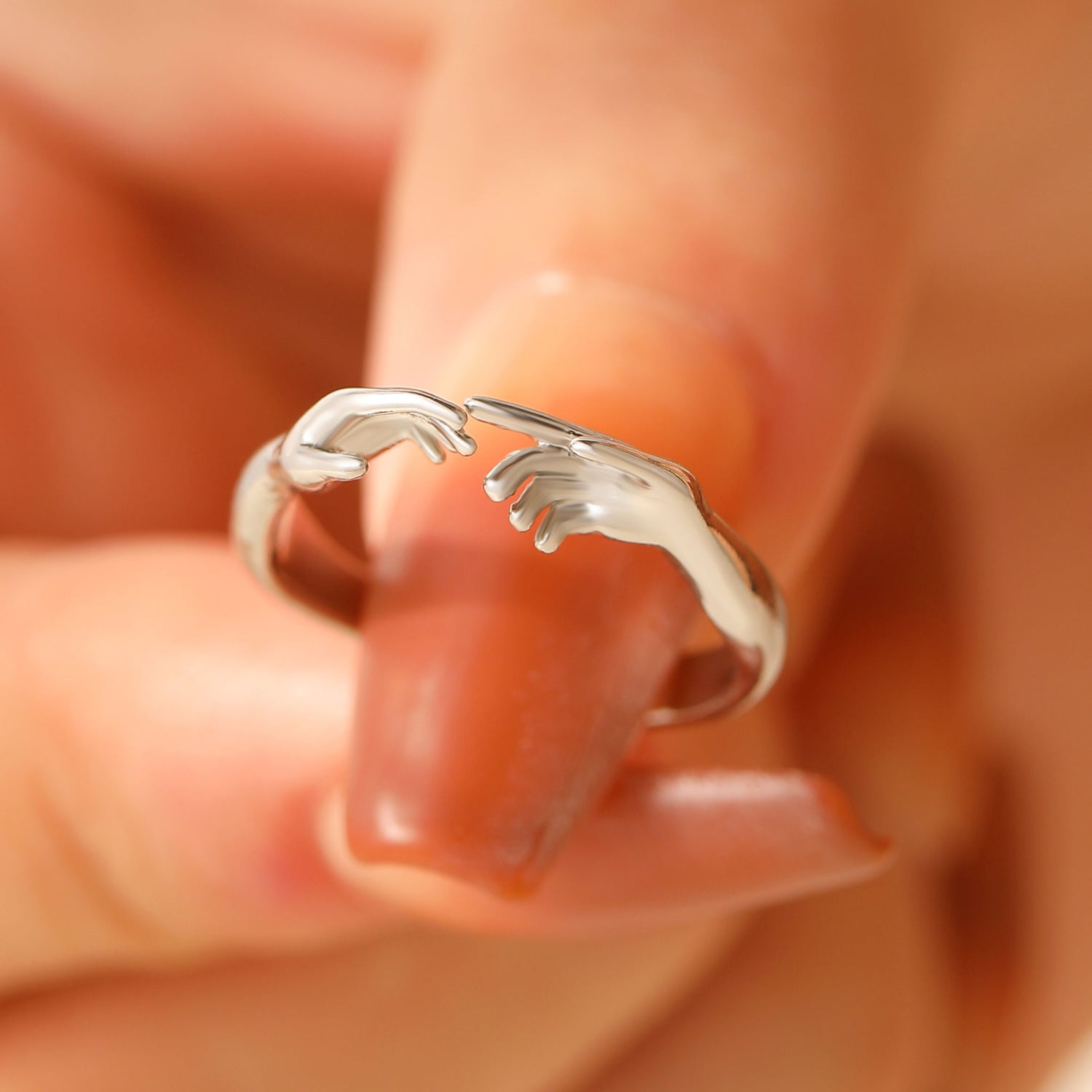 Hold On Tight — Two Hands Couple Ring Set