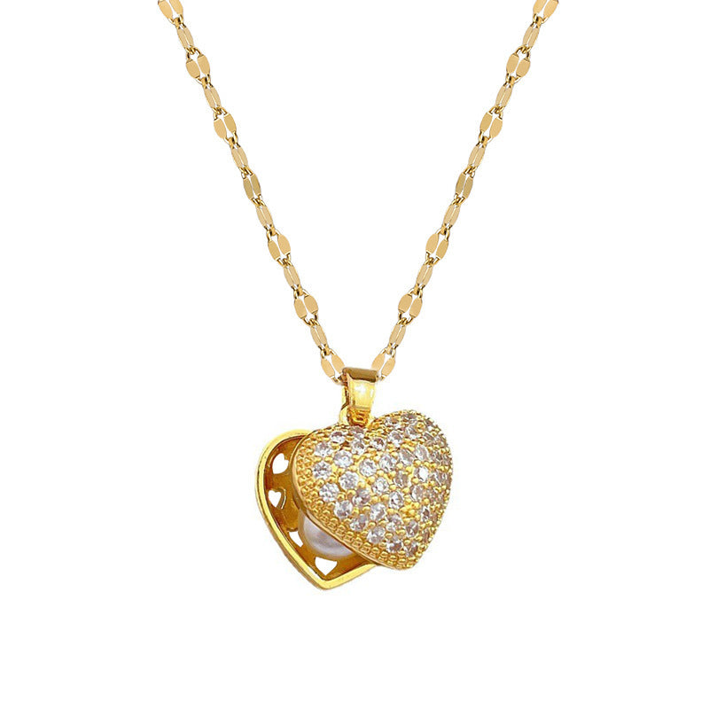 Sparkling Heart Zircon Necklace