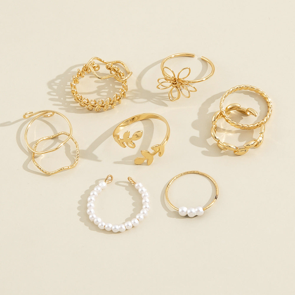 Petal & Polish — Glossy Flower Ring Set