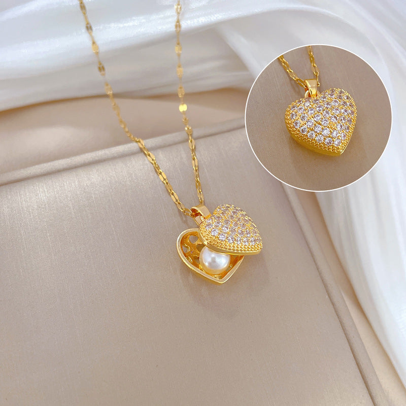 Sparkling Heart Zircon Necklace