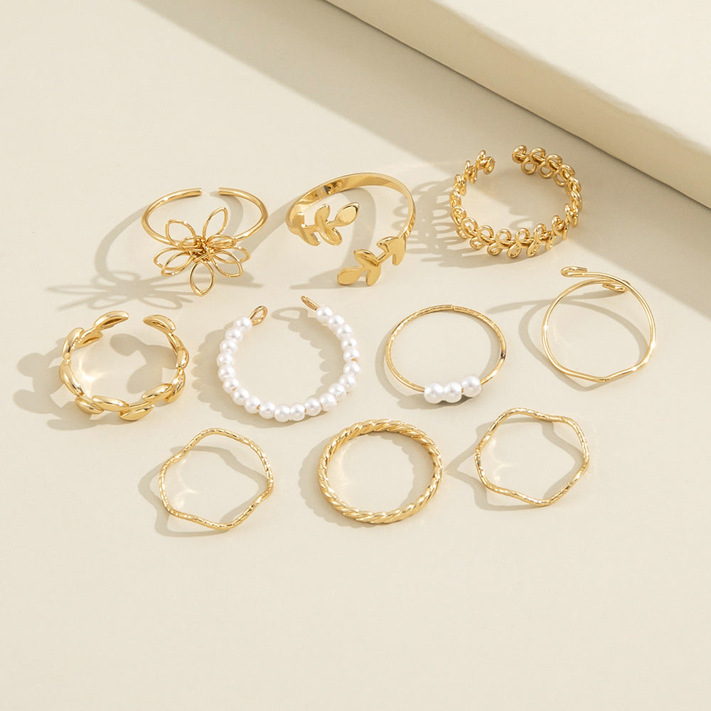 Petal & Polish — Glossy Flower Ring Set