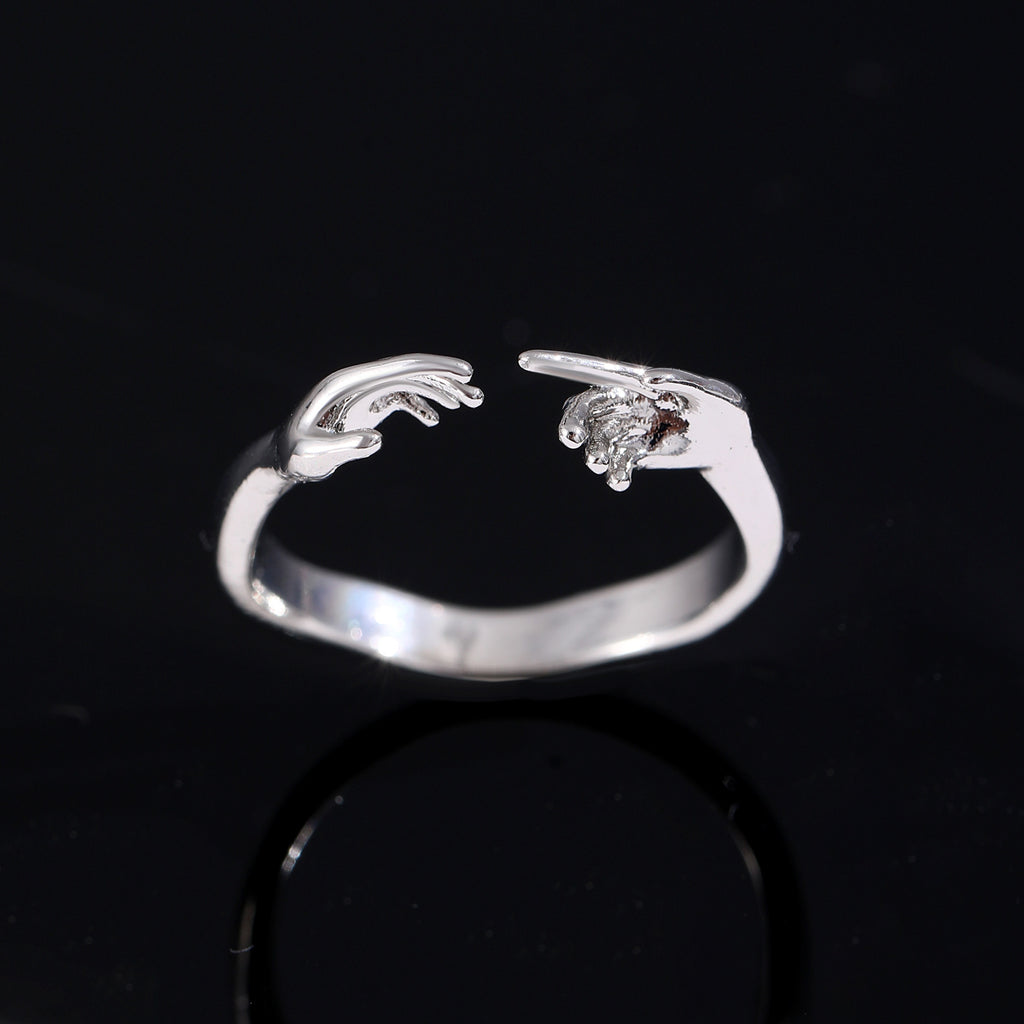 Hold On Tight — Two Hands Couple Ring Set