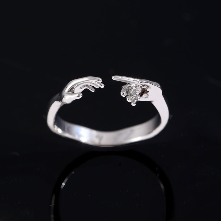 Hold On Tight — Two Hands Couple Ring Set