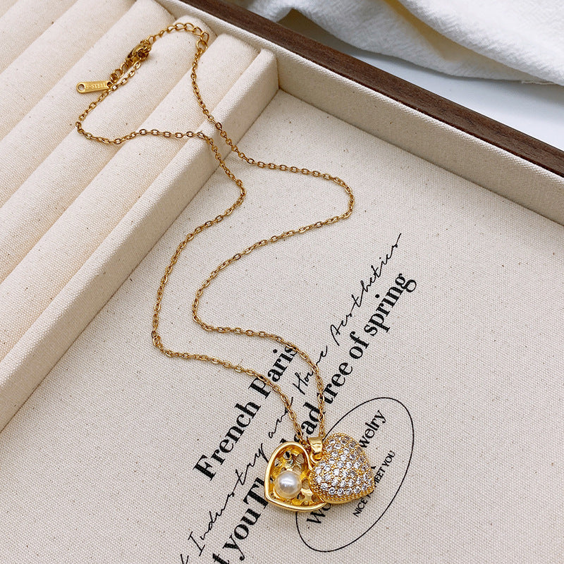 Sparkling Heart Zircon Necklace