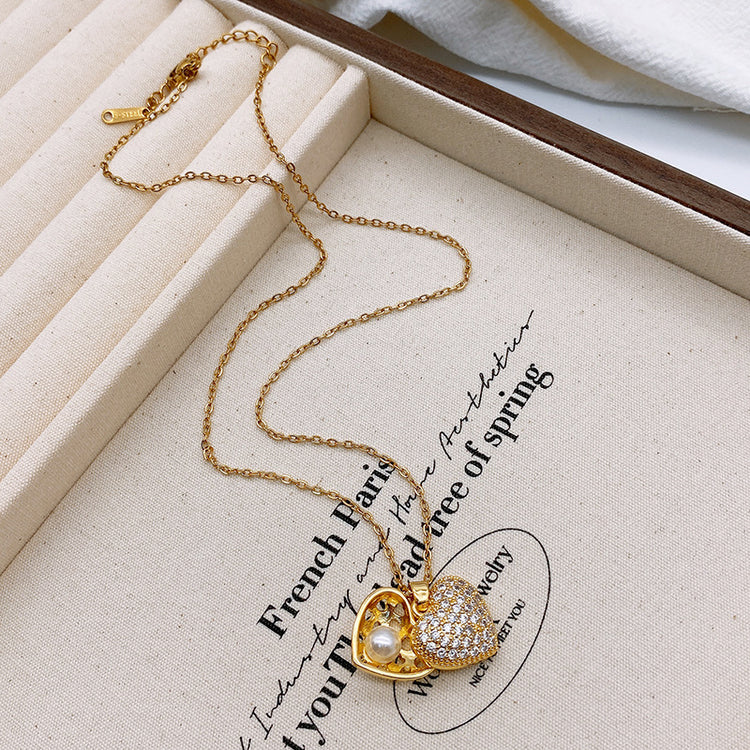 Sparkling Heart Zircon Necklace