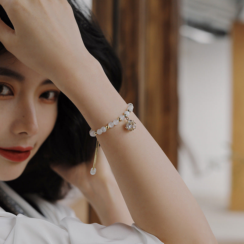 Pearl Inlaid Geometric Cuff Bracelet
