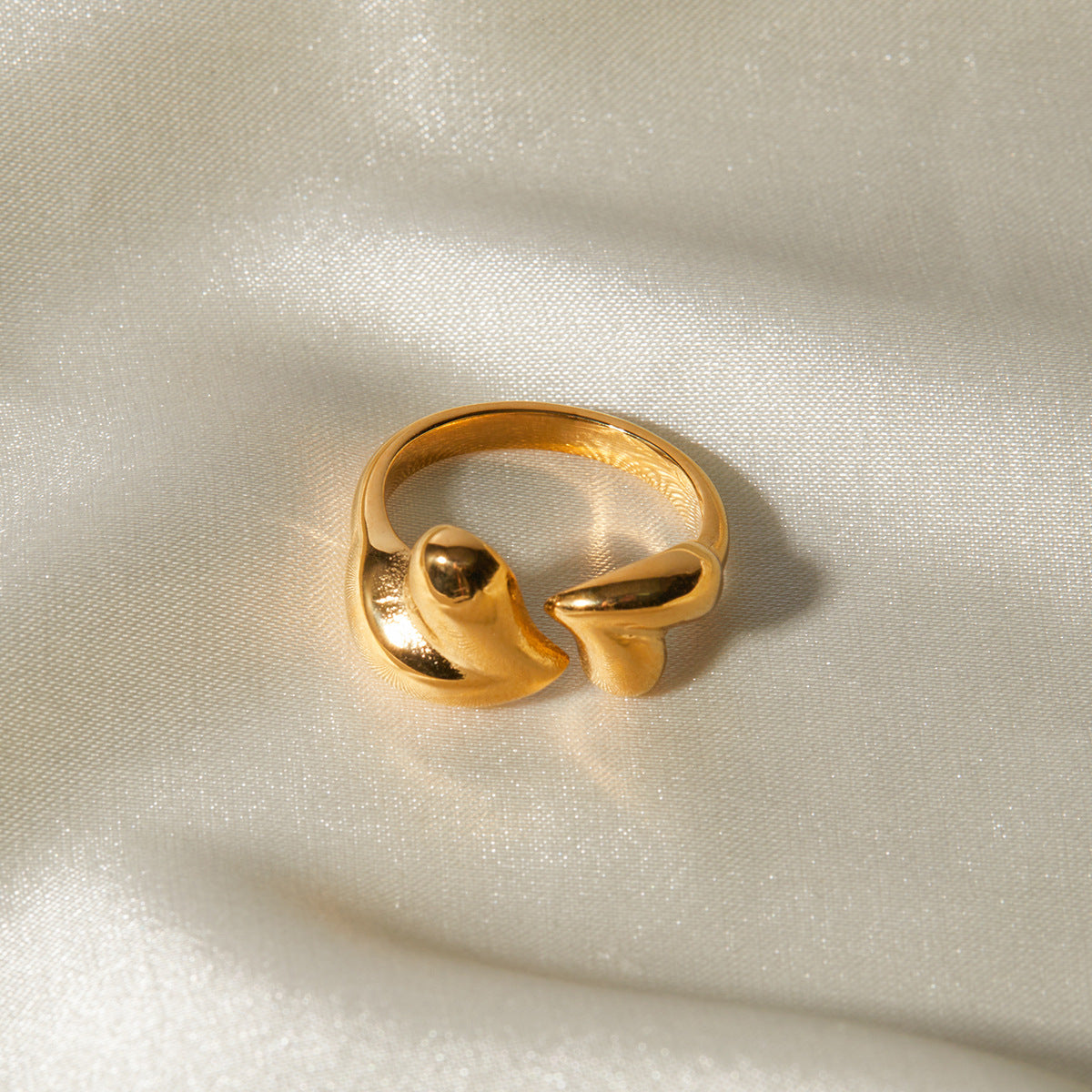 Half a Heart — Asymmetric Steel Heart Ring