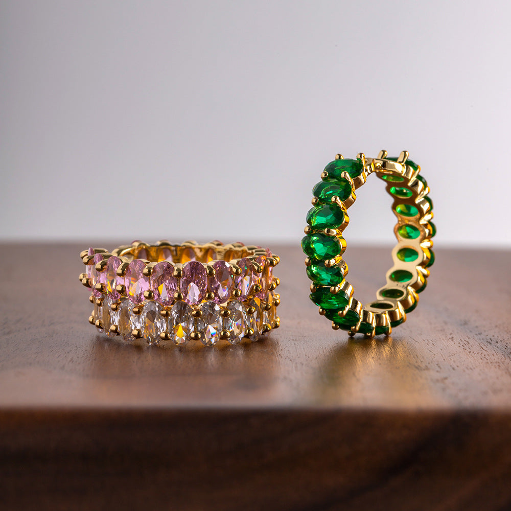 Ring with shiny crystals for good luck