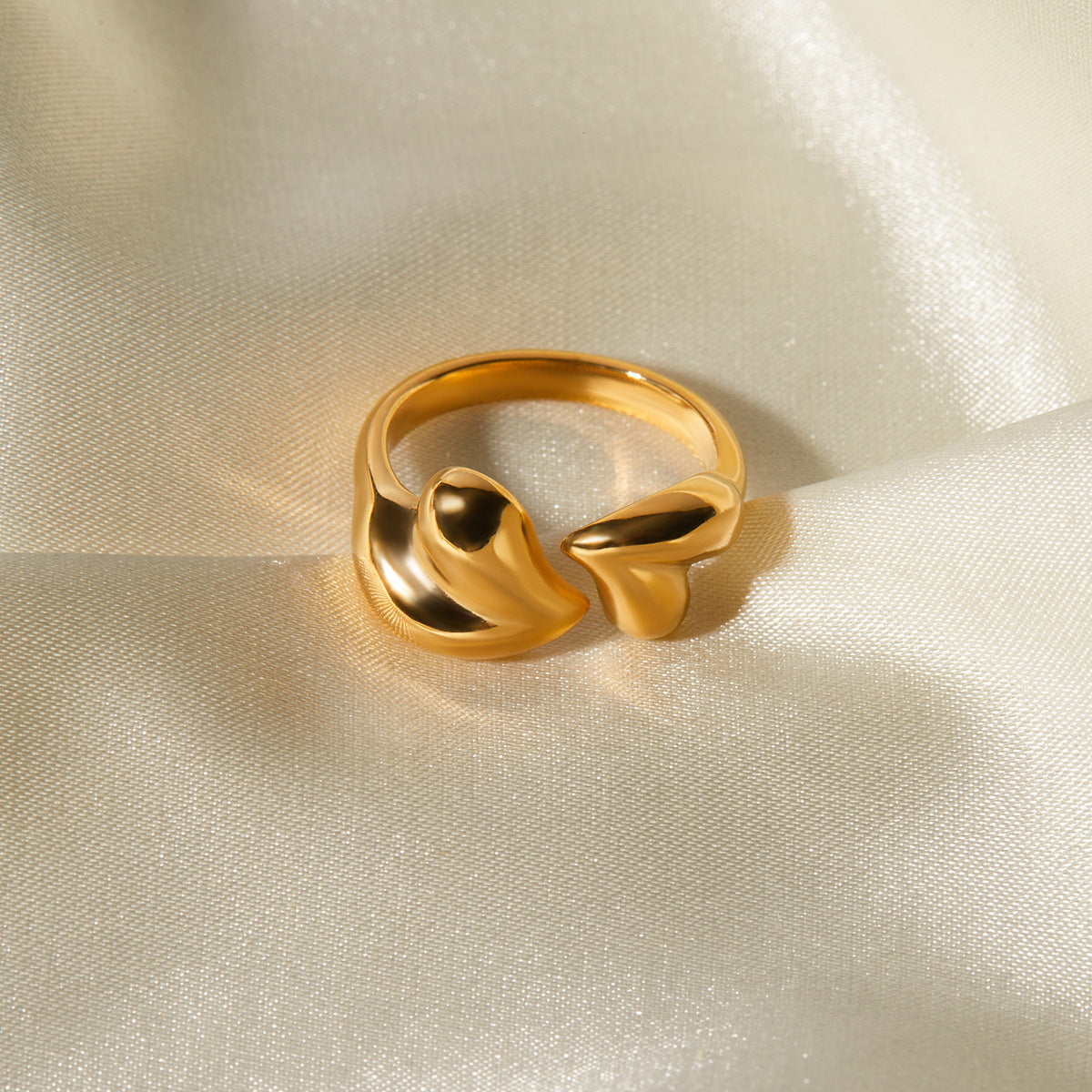 Half a Heart — Asymmetric Steel Heart Ring