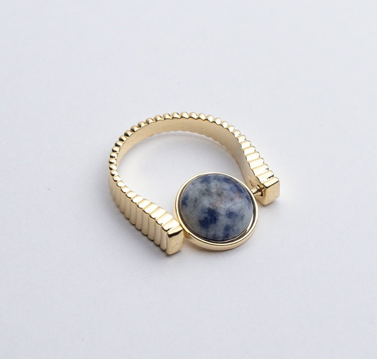 Spin Away the Stress — Natural Stone Fidget Ring"l