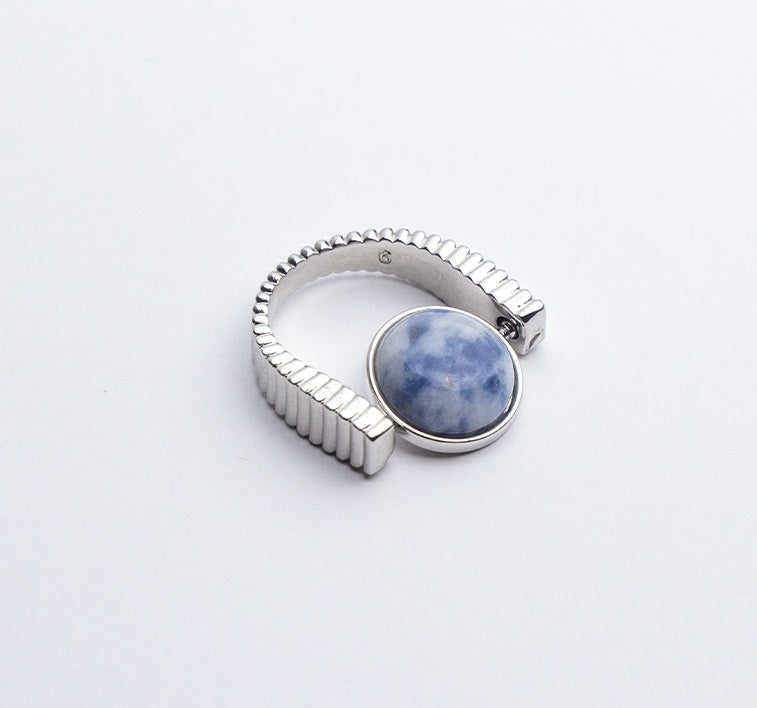 Spin Away the Stress — Natural Stone Fidget Ring"l
