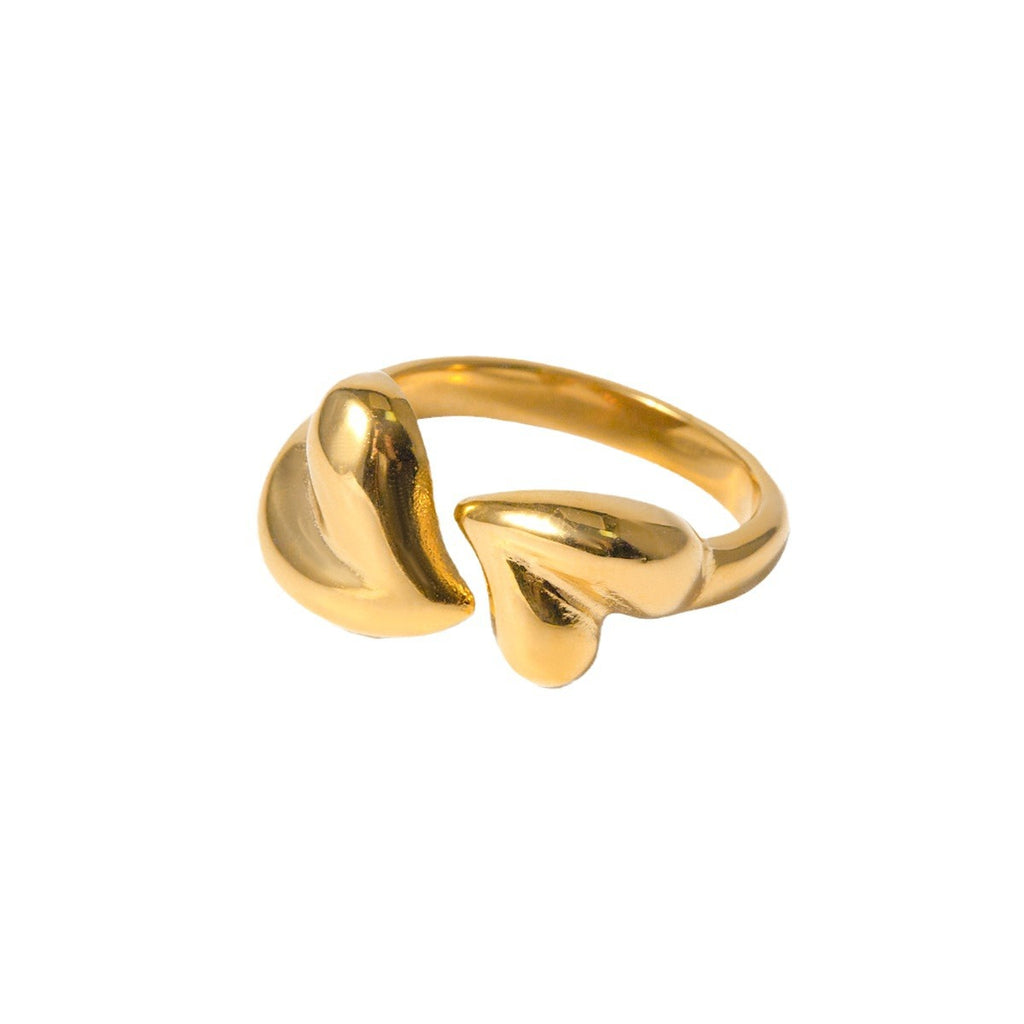 Half a Heart — Asymmetric Steel Heart Ring