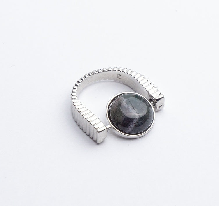 Spin Away the Stress — Natural Stone Fidget Ring"l