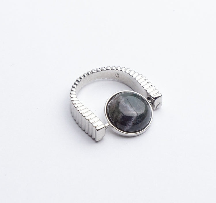 Spin Away the Stress — Natural Stone Fidget Ring"l