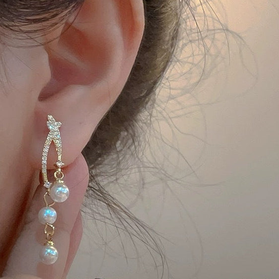 Elegant Pearl Spiral Earrings