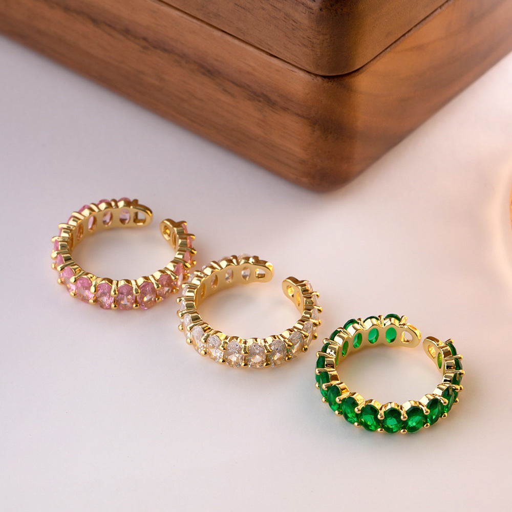Ring with shiny crystals for good luck