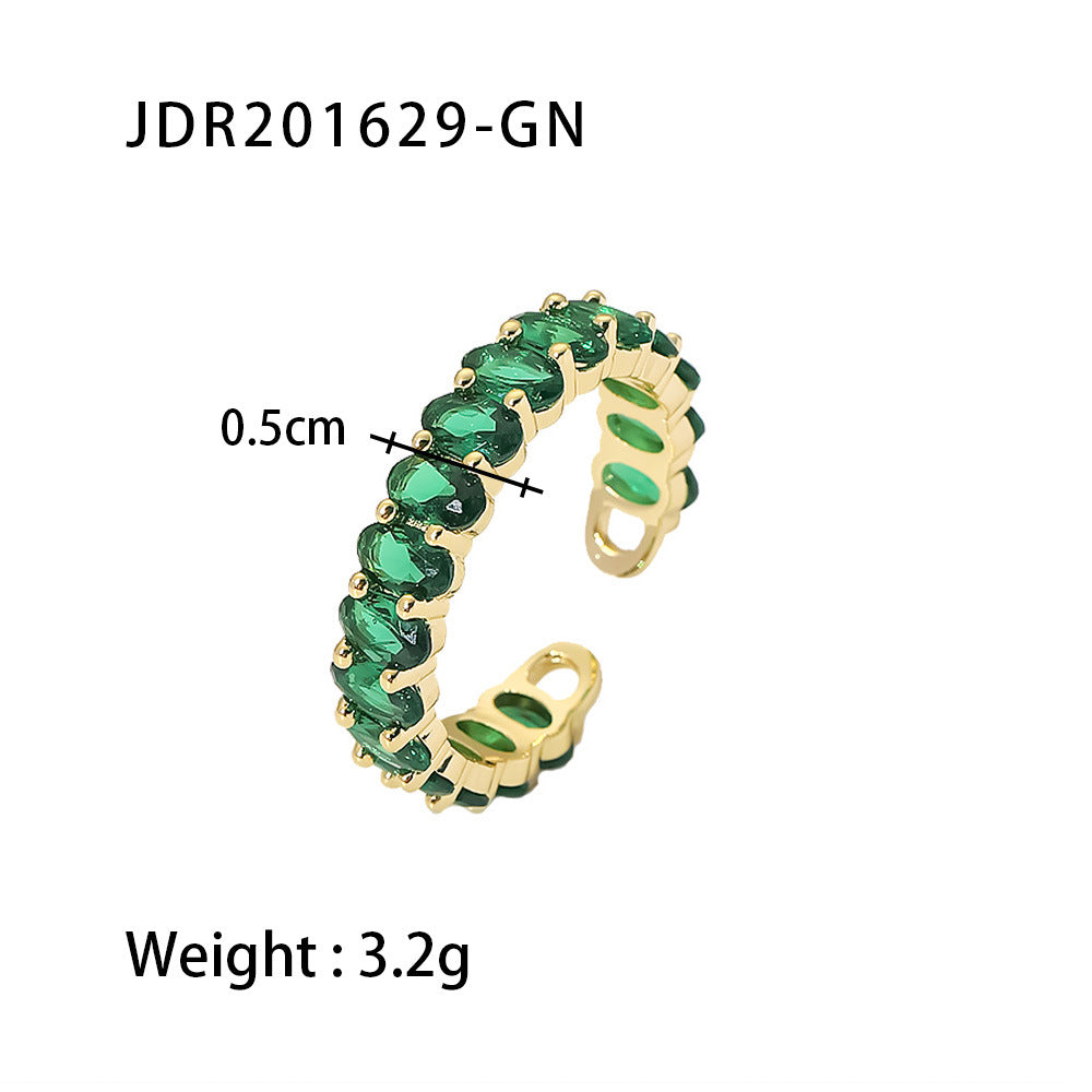 Ring with shiny crystals for good luck