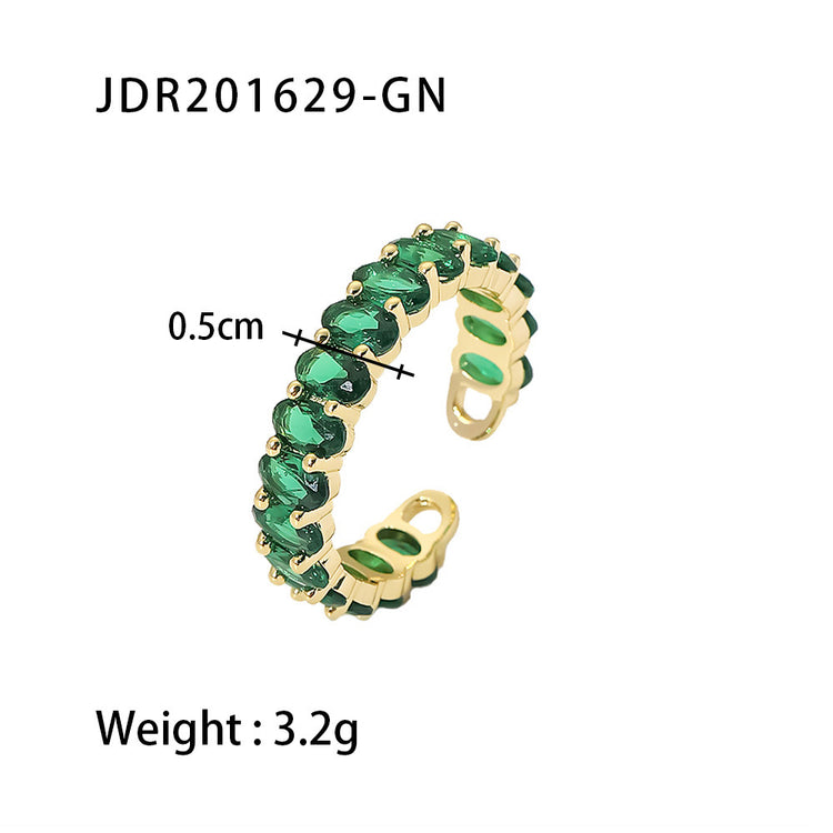 Ring with shiny crystals for good luck
