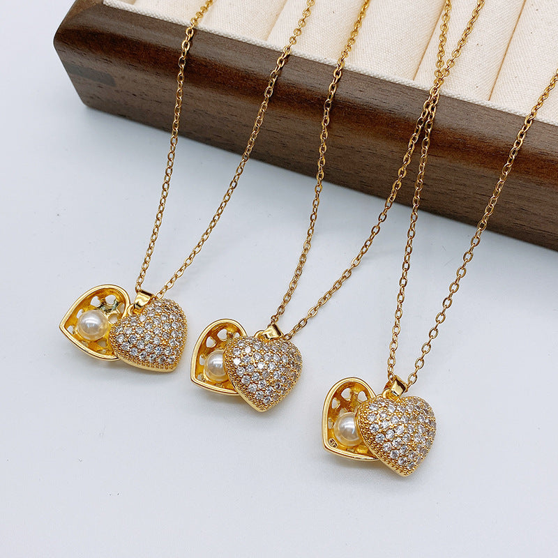 Sparkling Heart Zircon Necklace