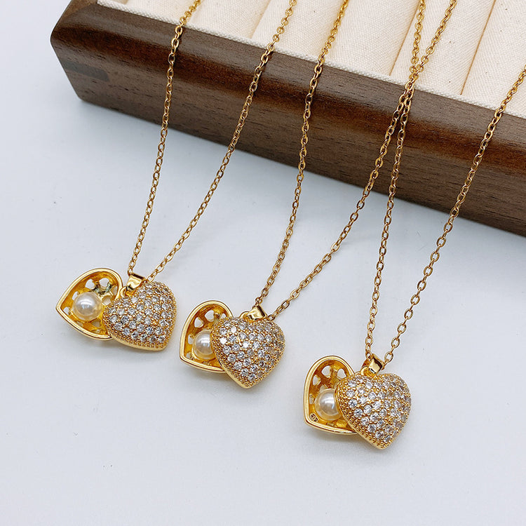 Sparkling Heart Zircon Necklace