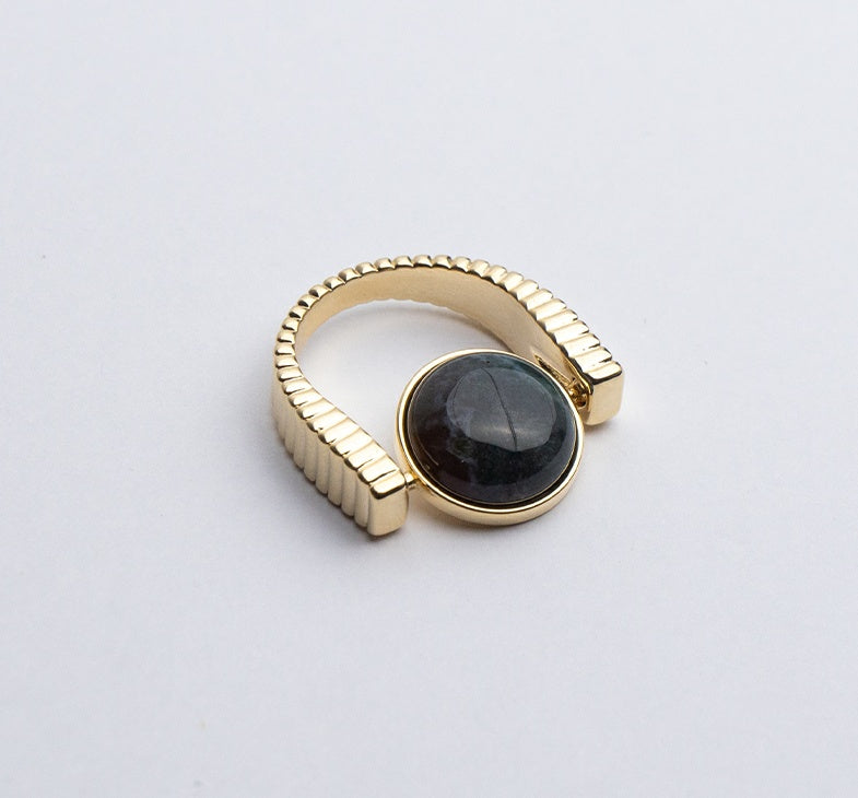Spin Away the Stress — Natural Stone Fidget Ring"l