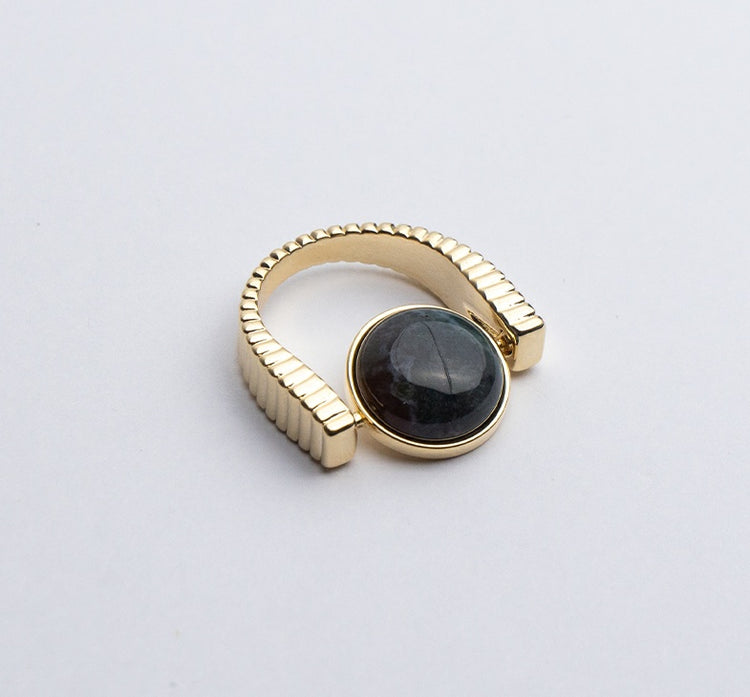 Spin Away the Stress — Natural Stone Fidget Ring"l