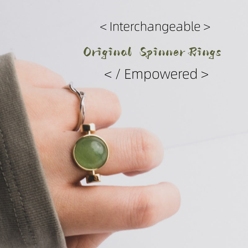 Spin Away the Stress — Natural Stone Fidget Ring"l