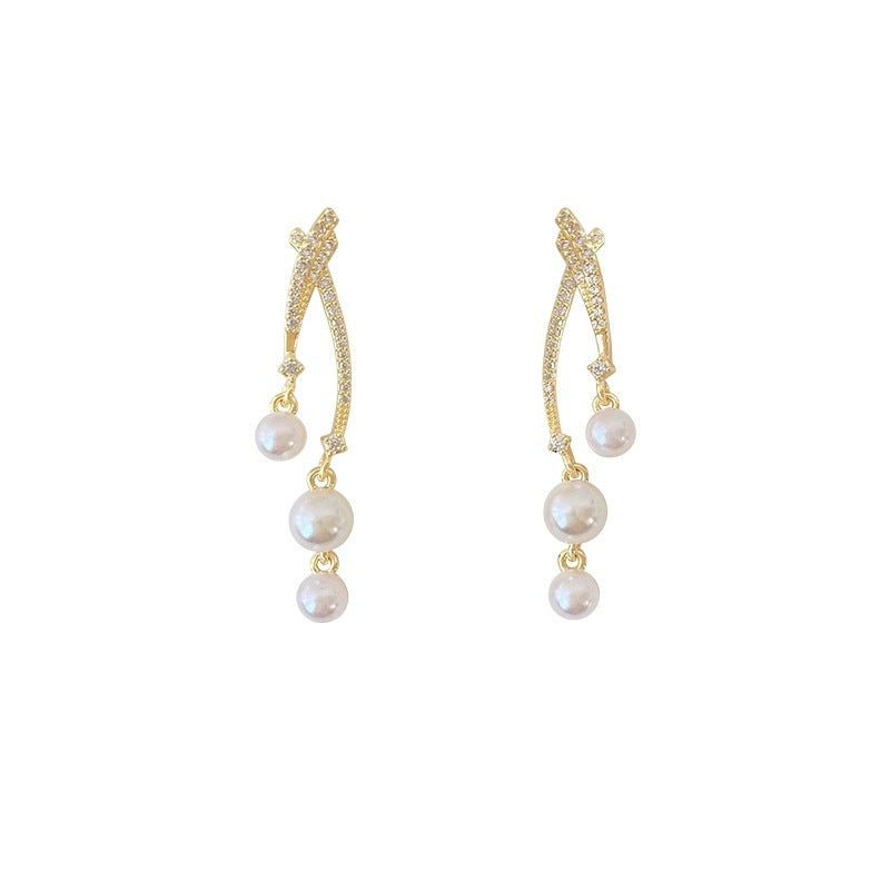 Elegant Pearl Spiral Earrings