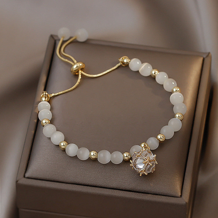 Pearl Inlaid Geometric Cuff Bracelet