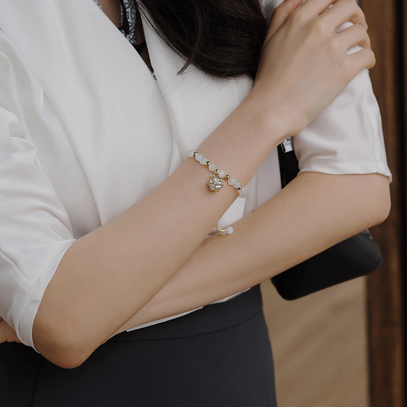 Pearl Inlaid Geometric Cuff Bracelet