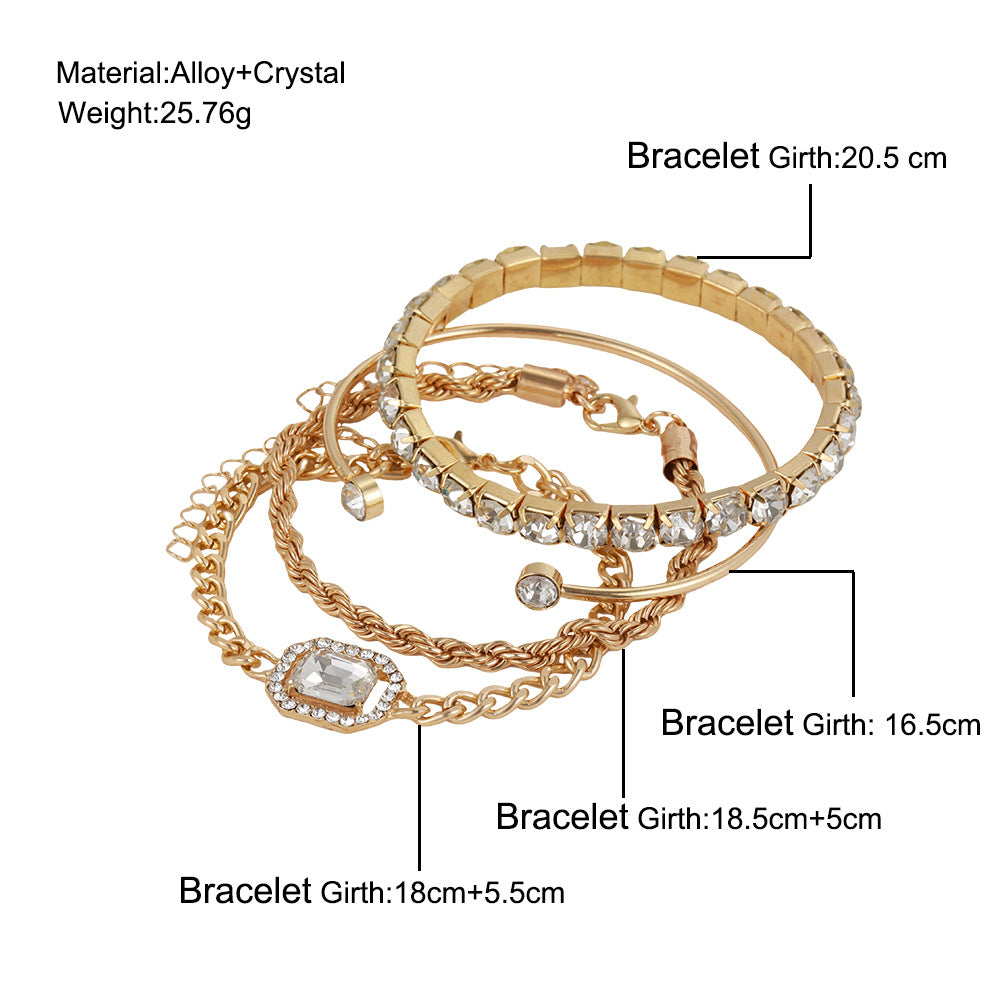 Luxury Crystal Bracelet Set of 4
