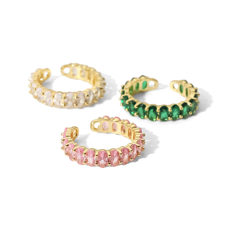Ring with shiny crystals for good luck